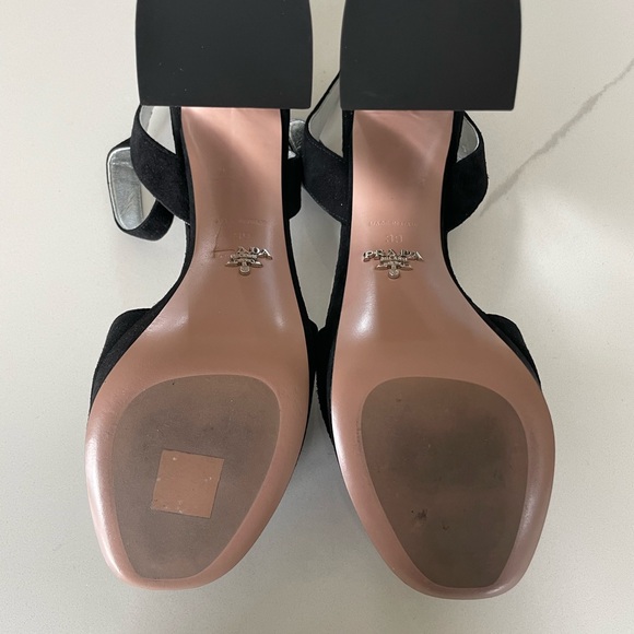 Prada Calzature Donna Metallic Platform Heel in Nero - Picture 3 of 10